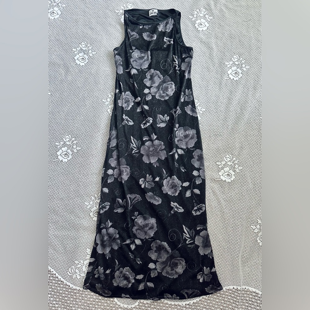 Vintage Y2K Floral Midi Slip Dress Size Small